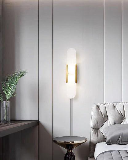 Melange Elongated Alabaster Plug-in Sconce