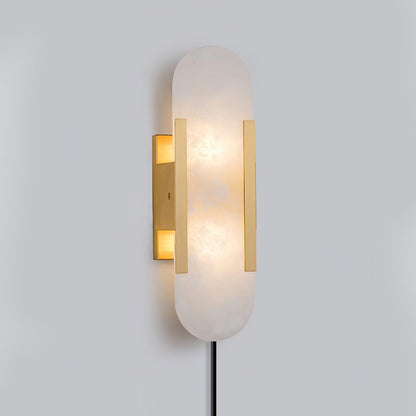 Melange Elongated Alabaster Plug-in Sconce