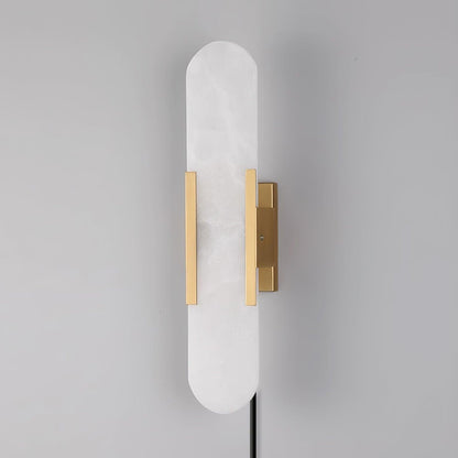 Melange Elongated Alabaster Plug-in Sconce