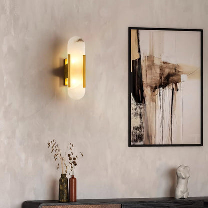 Melange Elongated Alabaster Plug-in Sconce