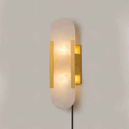 Melange Elongated Alabaster Plug-in Sconce