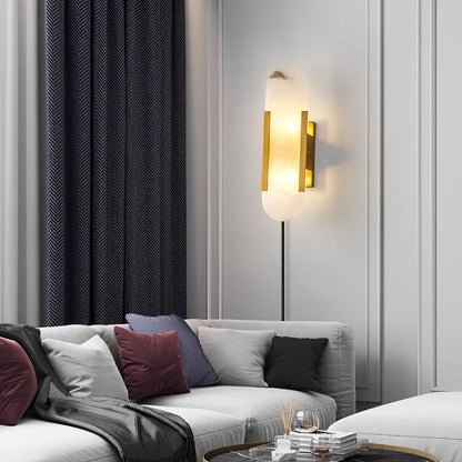 Melange Elongated Alabaster Plug-in Sconce