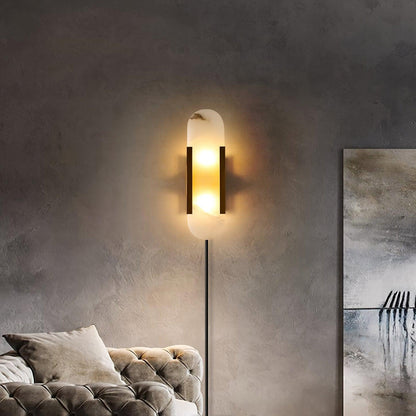 Melange Elongated Alabaster Plug-in Sconce