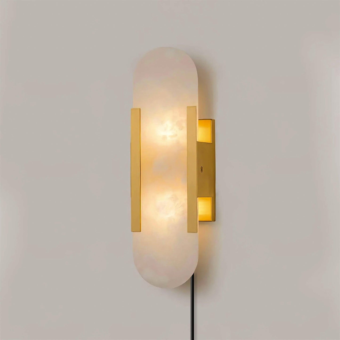 Melange Elongated Alabaster Plug-in Sconce