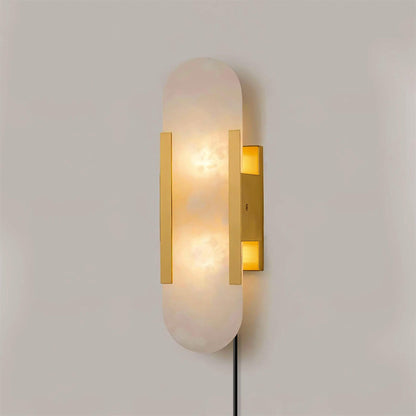Melange Elongated Alabaster Plug-in Sconce