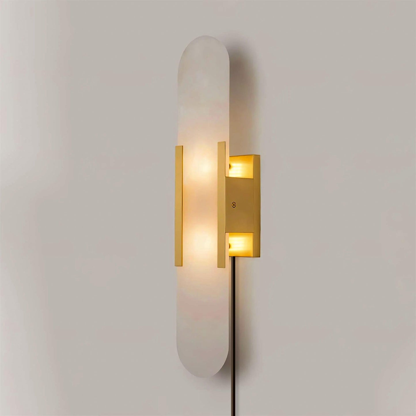 Melange Elongated Alabaster Plug-in Sconce