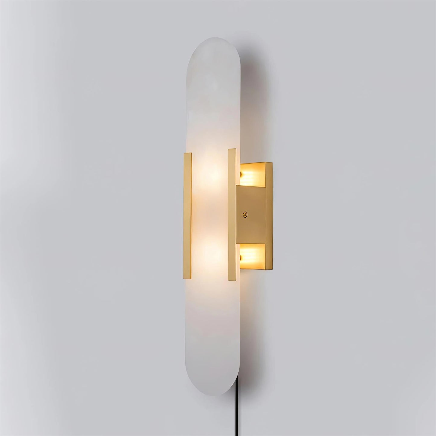 Melange Elongated Alabaster Plug-in Sconce