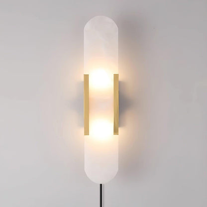 Melange Elongated Alabaster Plug-in Sconce