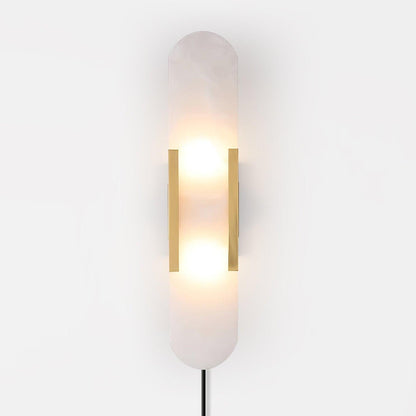 Melange Elongated Alabaster Plug-in Sconce
