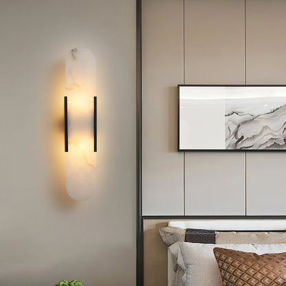 Melange Elongated Alabaster Plug-in Sconce