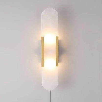 Melange Elongated Alabaster Plug-in Sconce