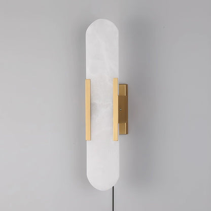 Melange Elongated Alabaster Plug-in Sconce