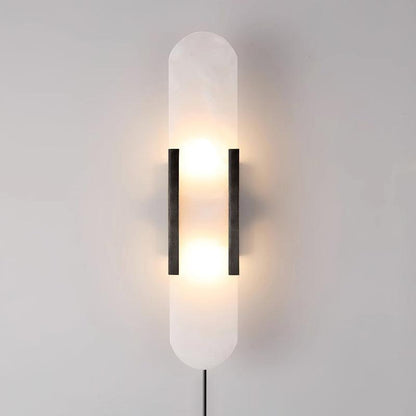 Melange Elongated Alabaster Plug-in Sconce