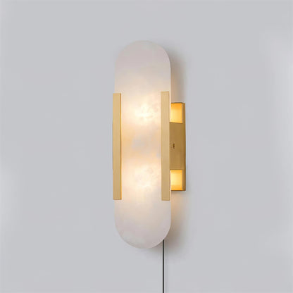 Melange Elongated Alabaster Plug-in Sconce