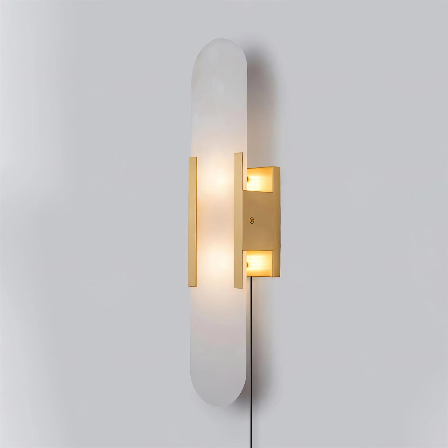 Melange Elongated Alabaster Plug-in Sconce