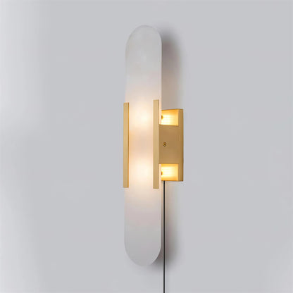 Melange Elongated Alabaster Plug-in Sconce