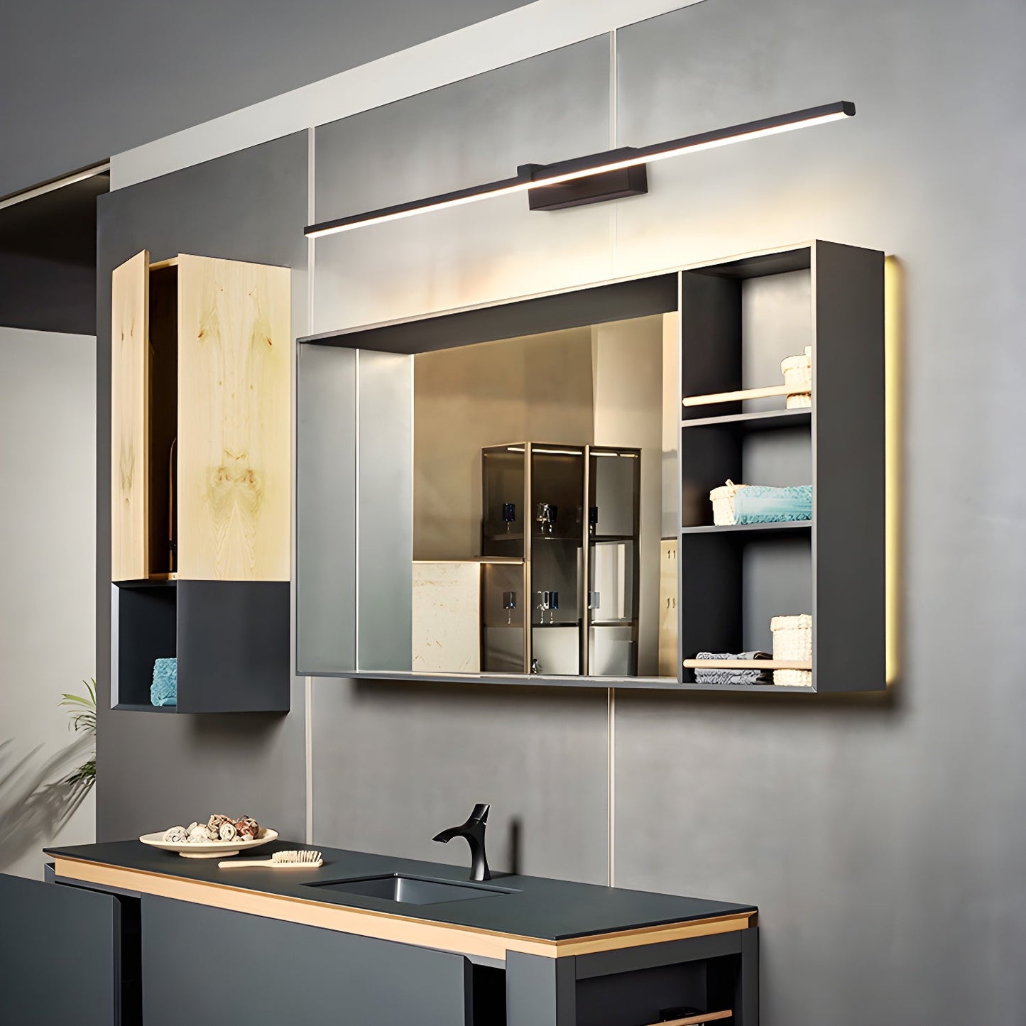 Isabella Metal Linear Mirror Wall Light