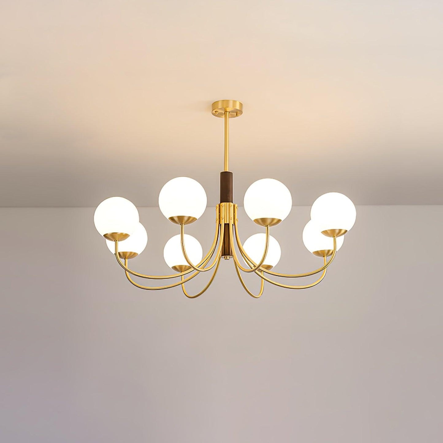 Midas Touch Walnut Sphere Chandelier