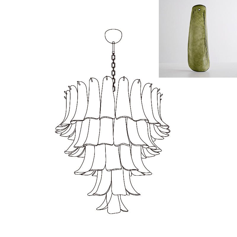 Murano Glass Petals Chandelier