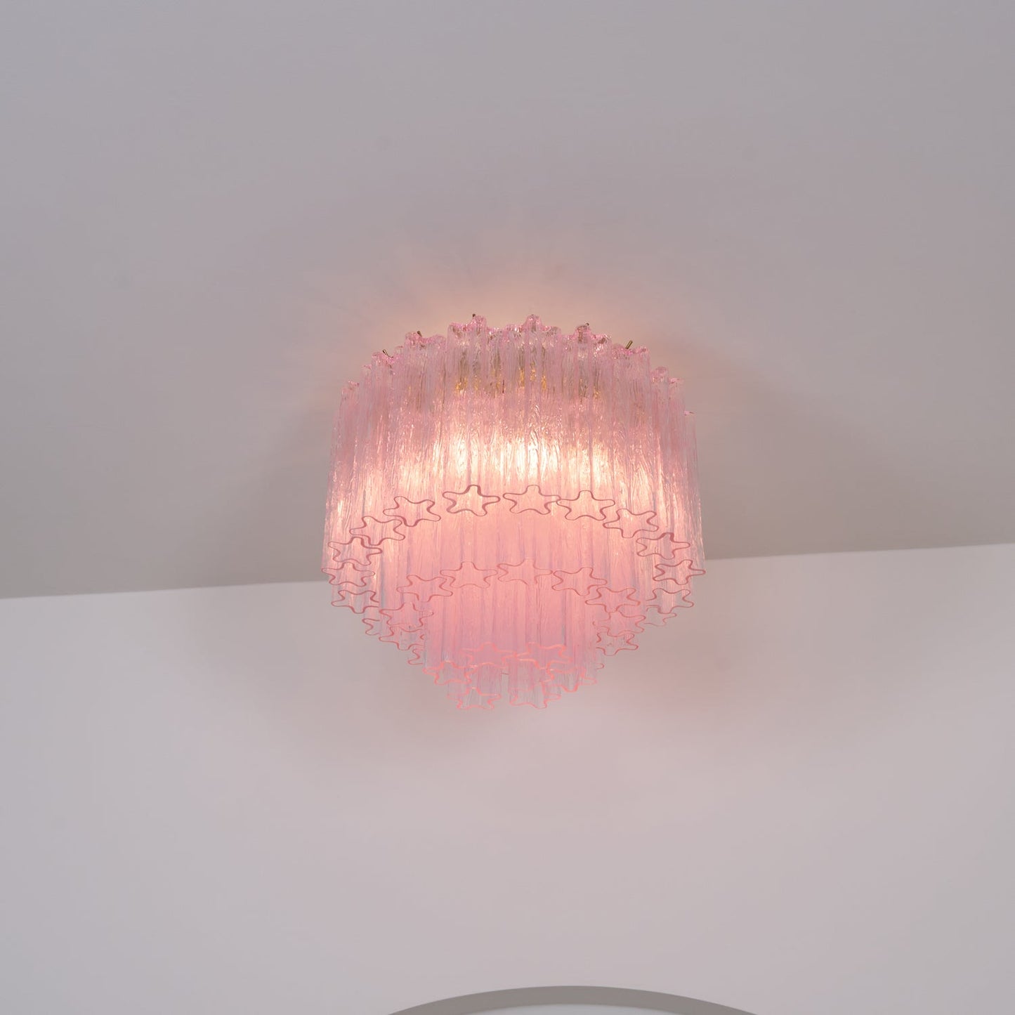 Murano Pink Glass Ceiling Light