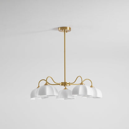 Octagonal Glass Bowl Chandelier