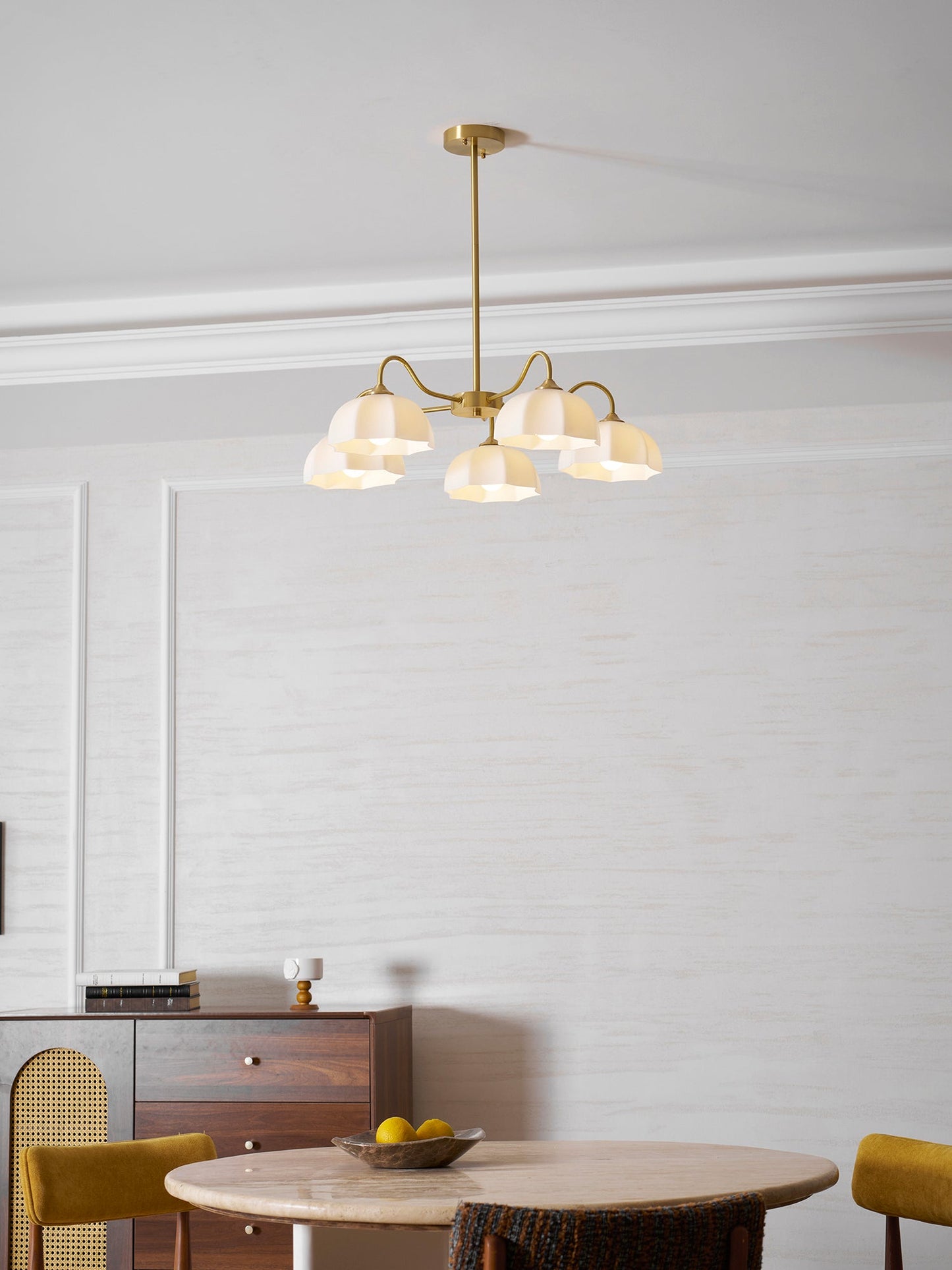 Octagonal Glass Bowl Chandelier
