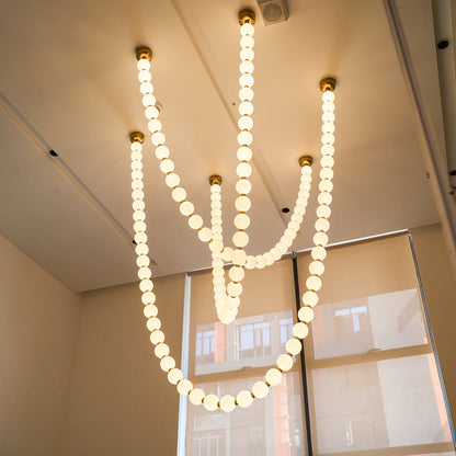 Pearl Glass Necklace Balls Chandelier