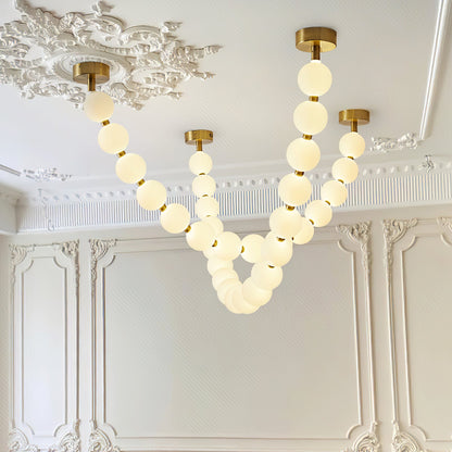 Pearl Glass Necklace Balls Chandelier