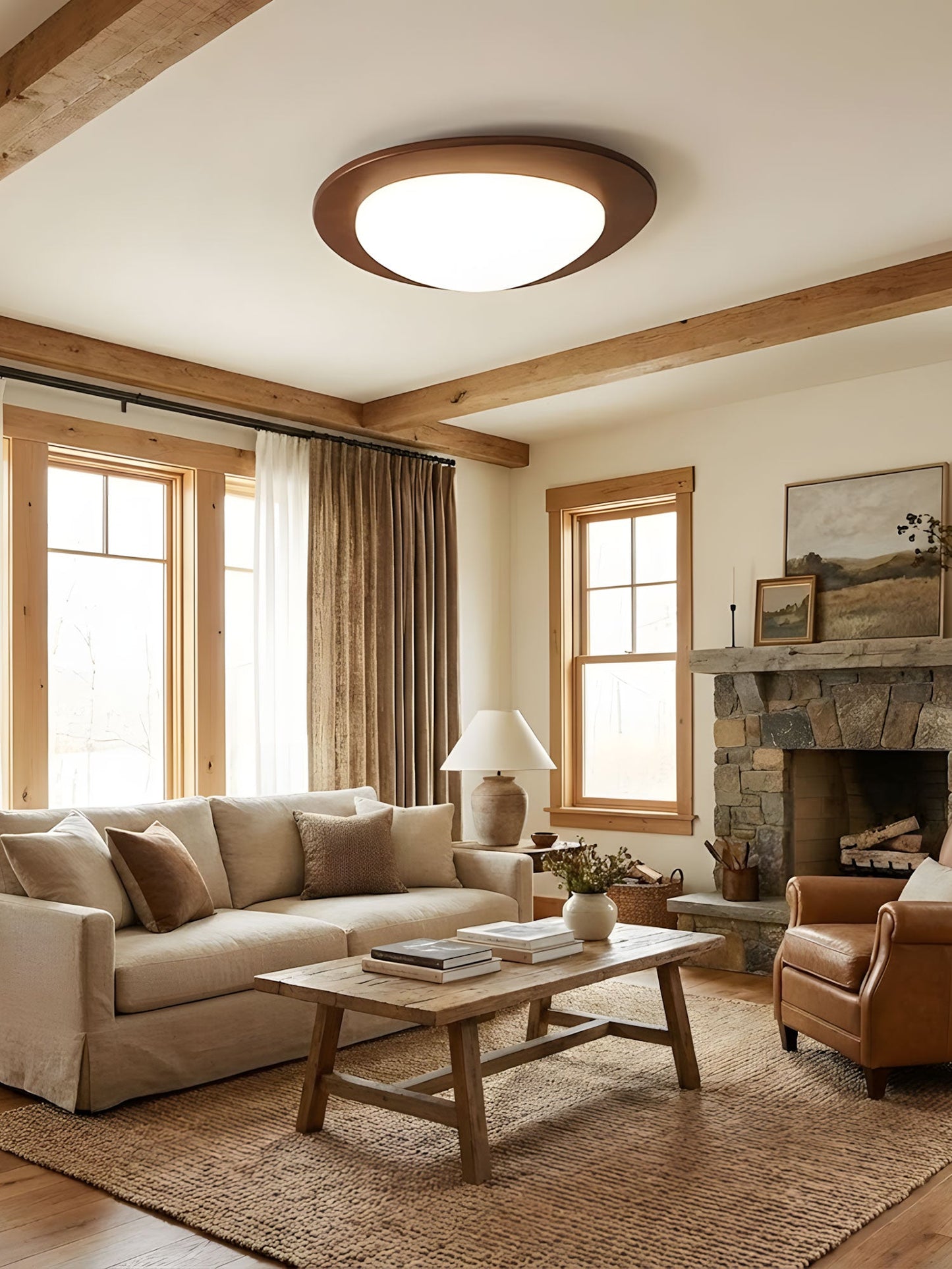 Pebble Wooden Ceiling Light