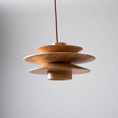 Cascade Wooden Disc Pendant Lamp