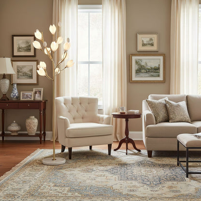 Porcelain Magnolia Floor Lamp