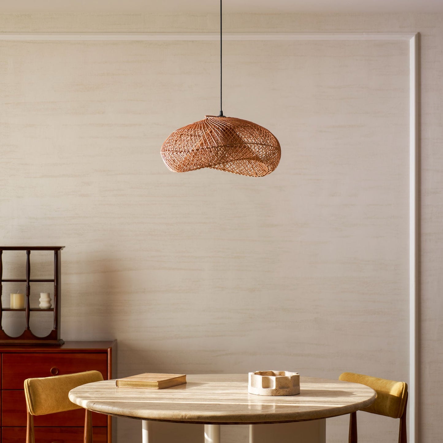 Rattan Wave Pendant Light