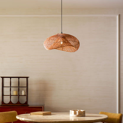 Rattan Wave Pendant Light