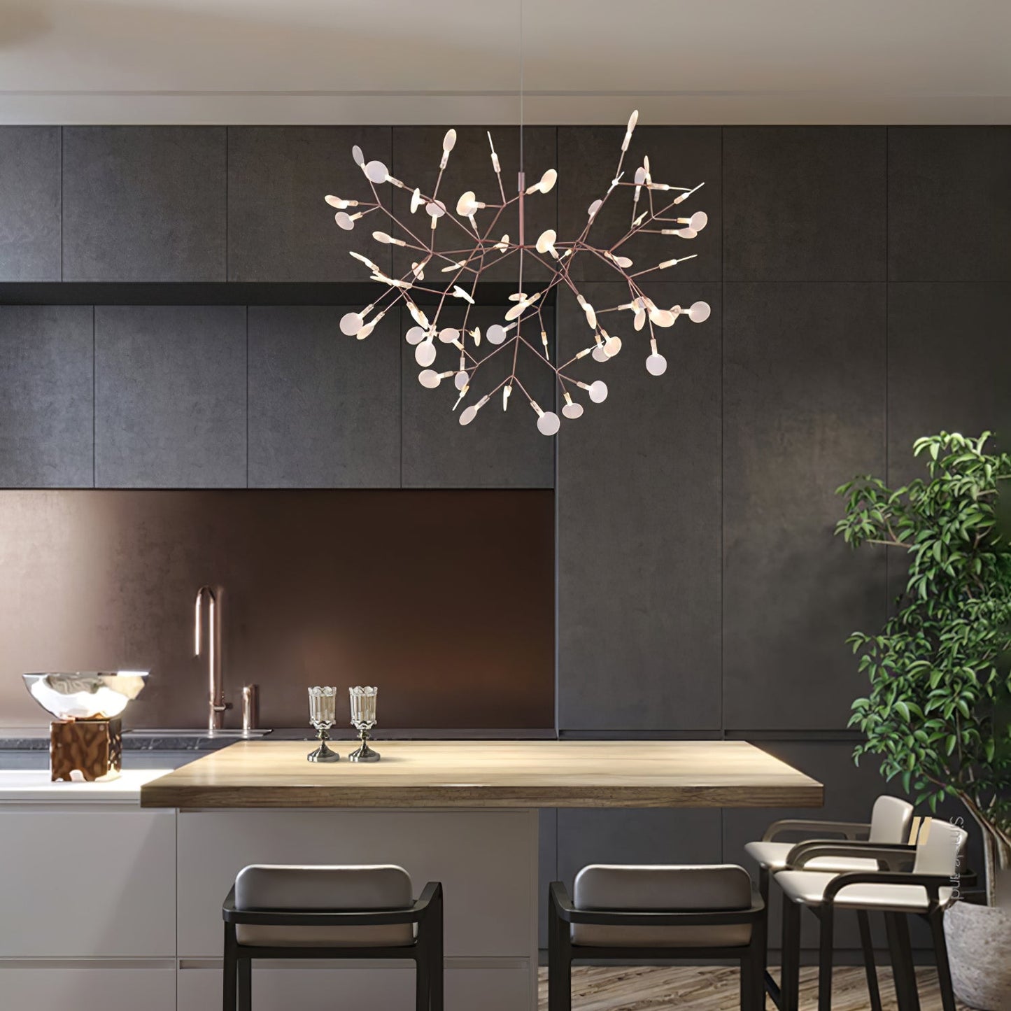 Rose Gold Firefly LED Chandelier