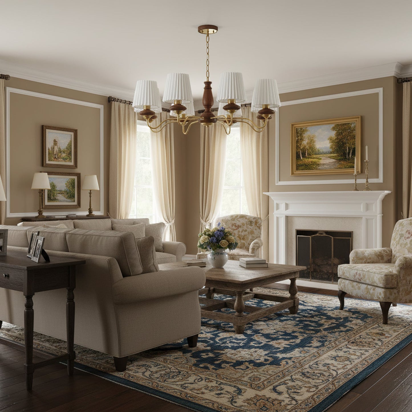 Simone Wood Chandelier