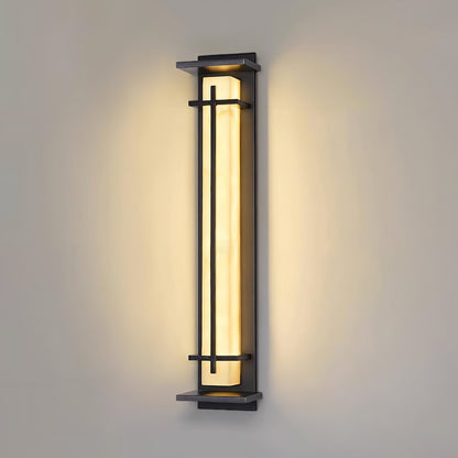 Square Outdoor Alabaster Wall Light