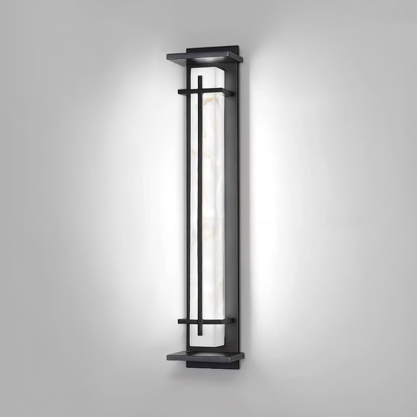 Square Outdoor Alabaster Wall Light