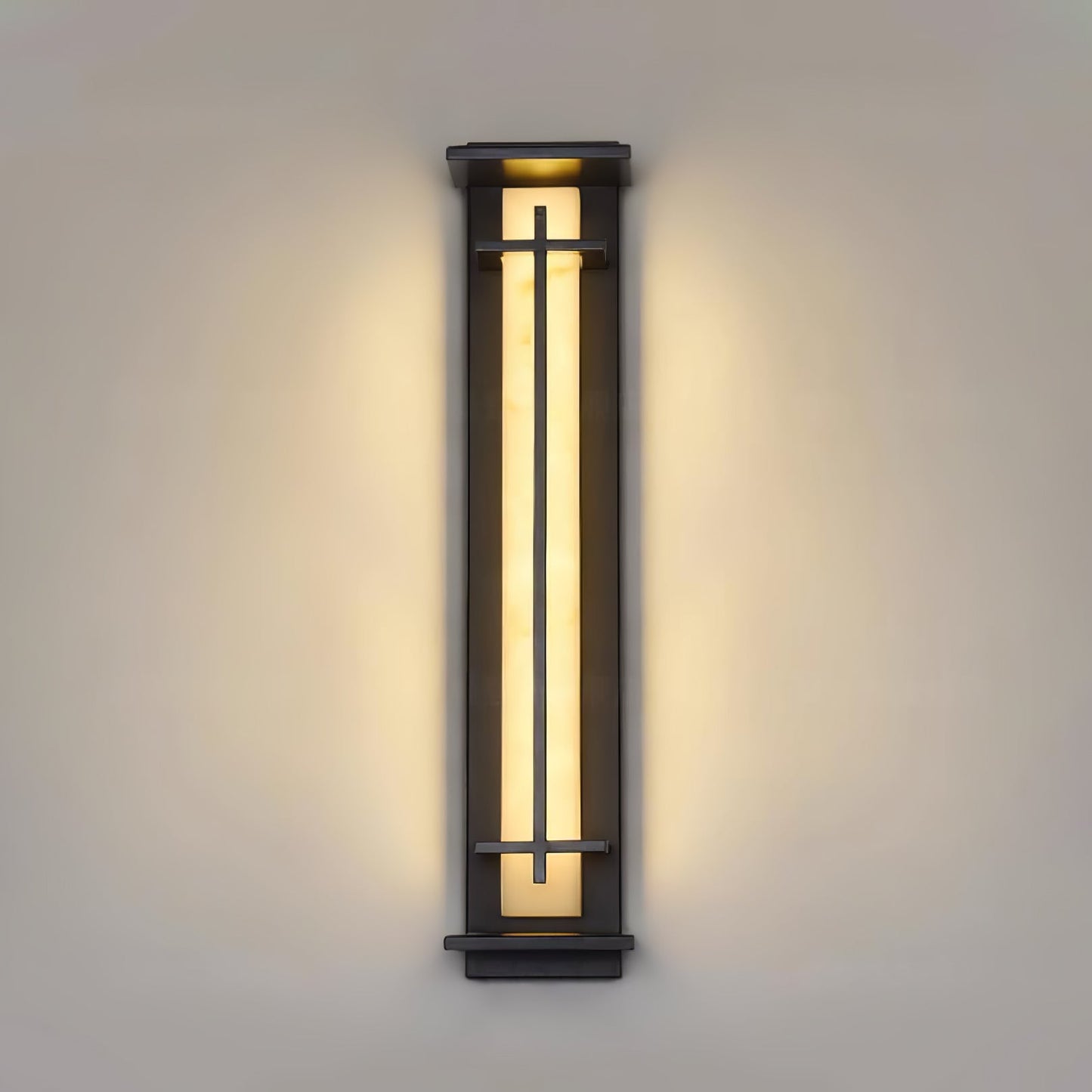 Square Outdoor Alabaster Wall Light