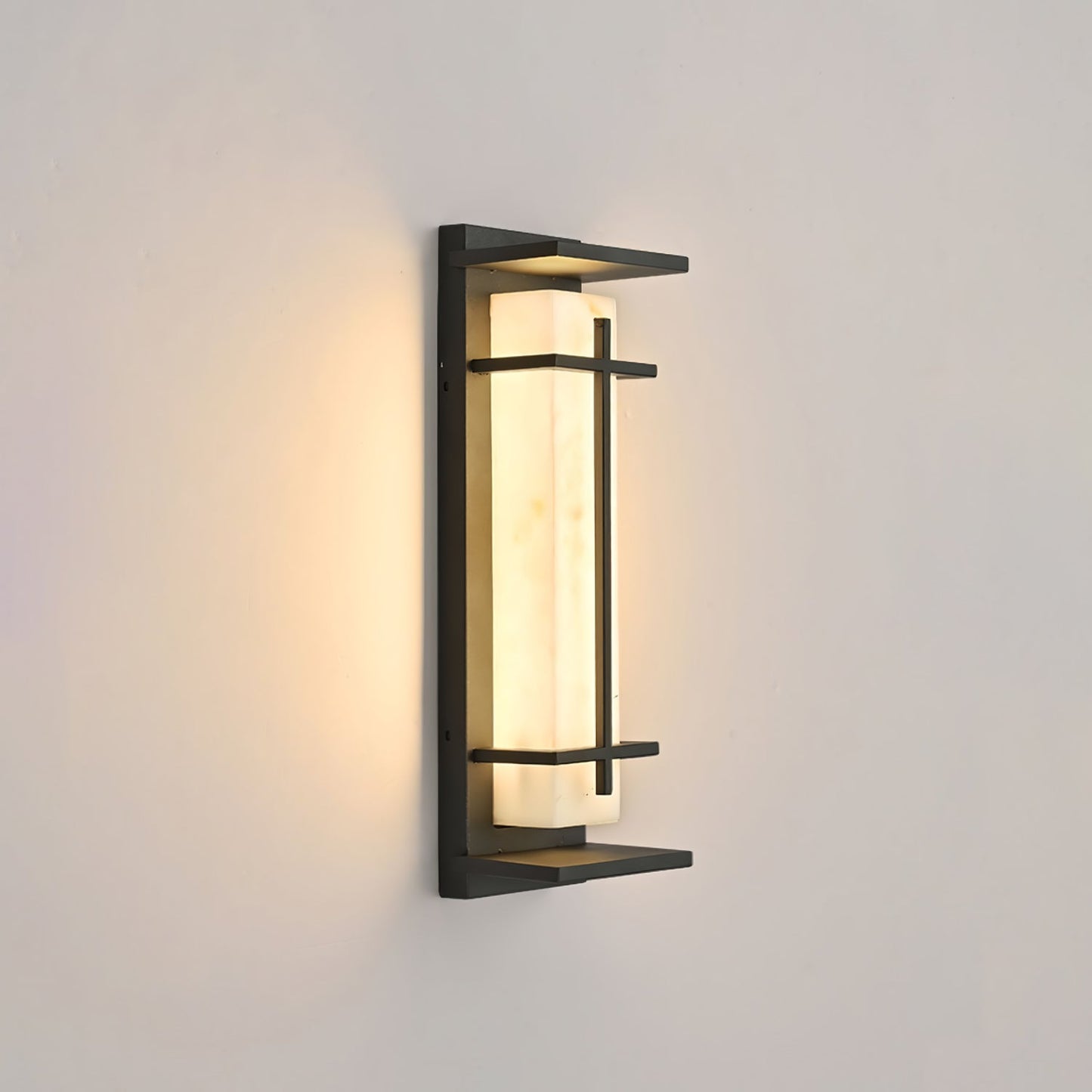 Square Outdoor Alabaster Wall Light