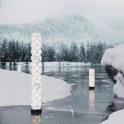 Stacked Alabaster Squares Floor Lamp