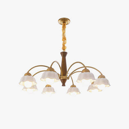 Swedish Modern Gold Chandelier