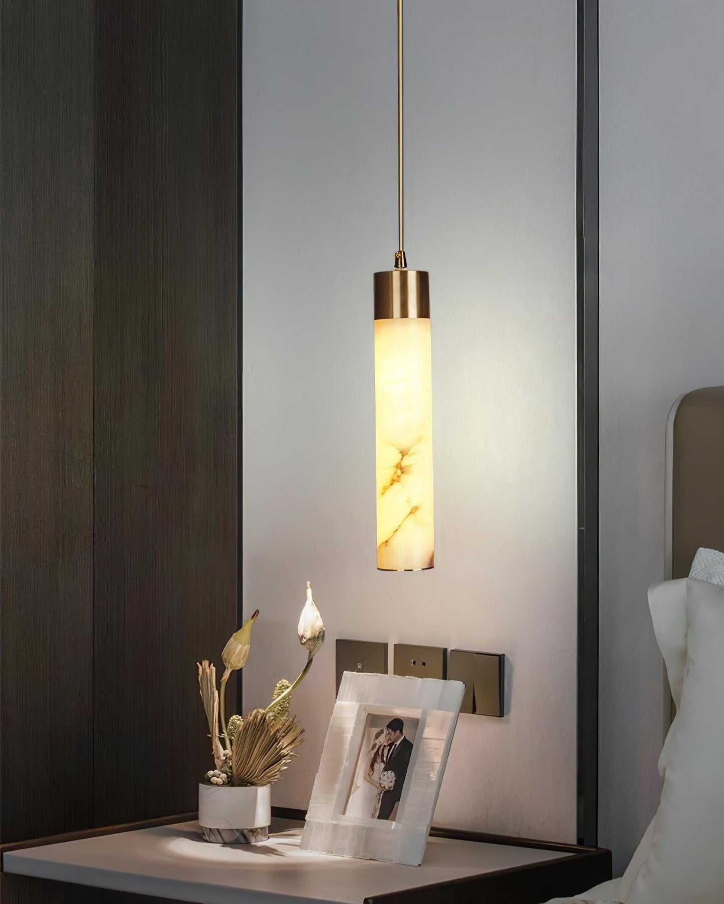 Alabaster Tala Brass Pendant Lamp