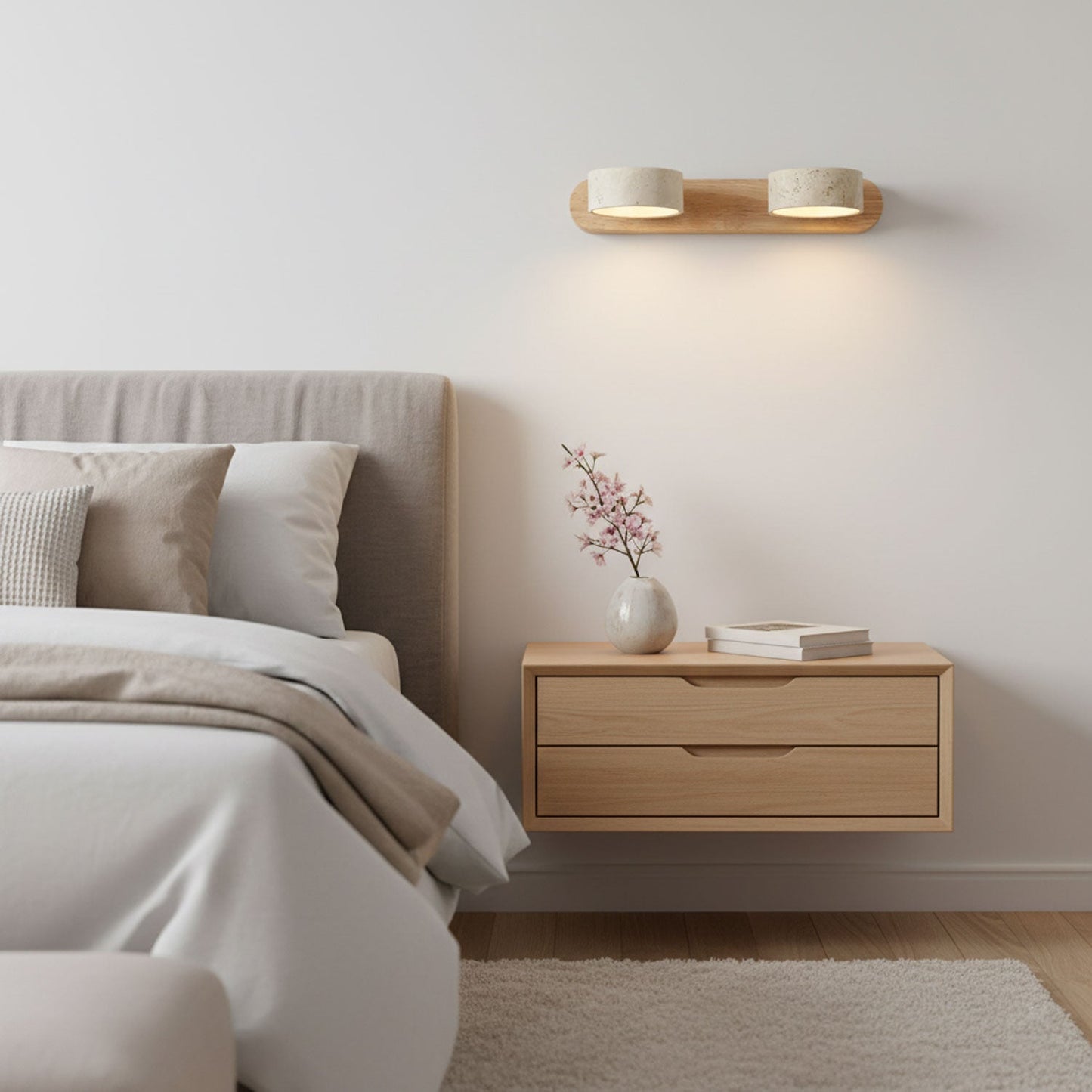 Camilla Travertine Duo Wall Light