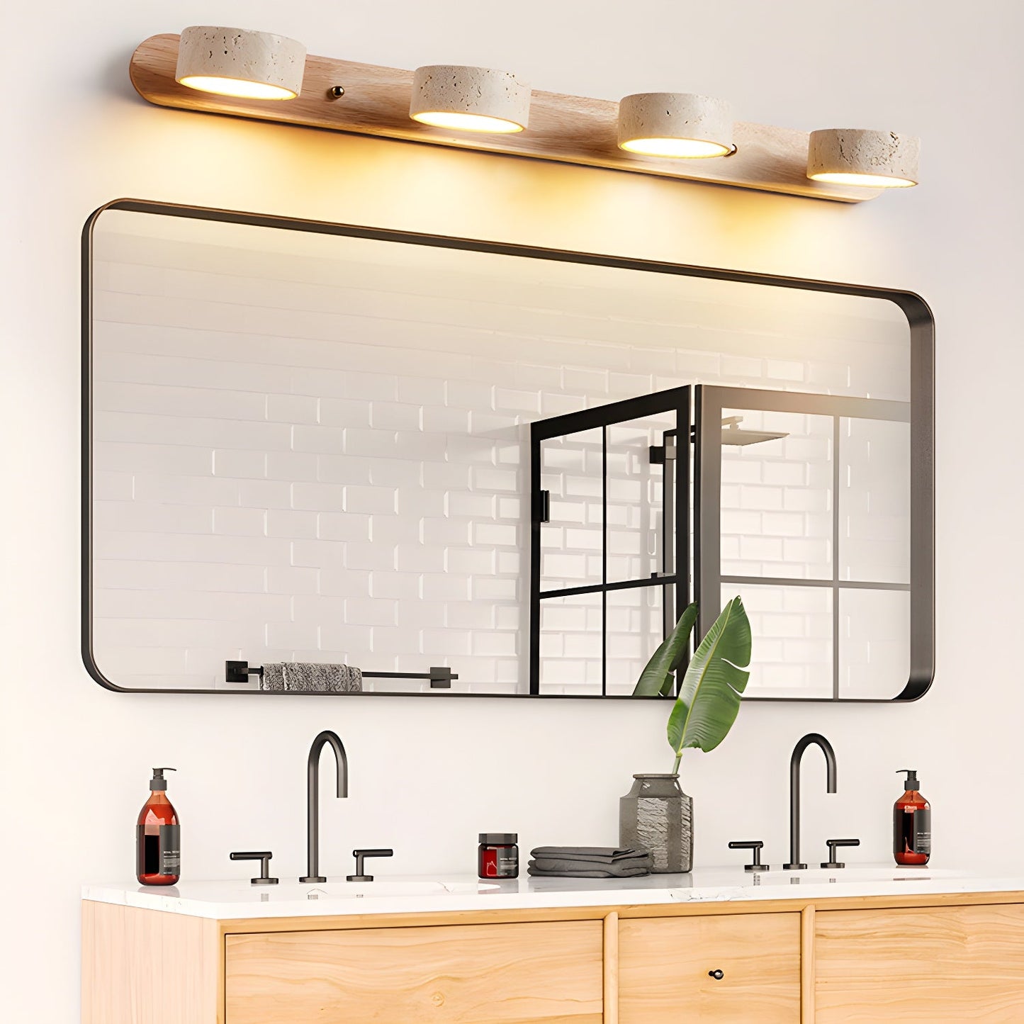 Camilla Travertine Duo Wall Light