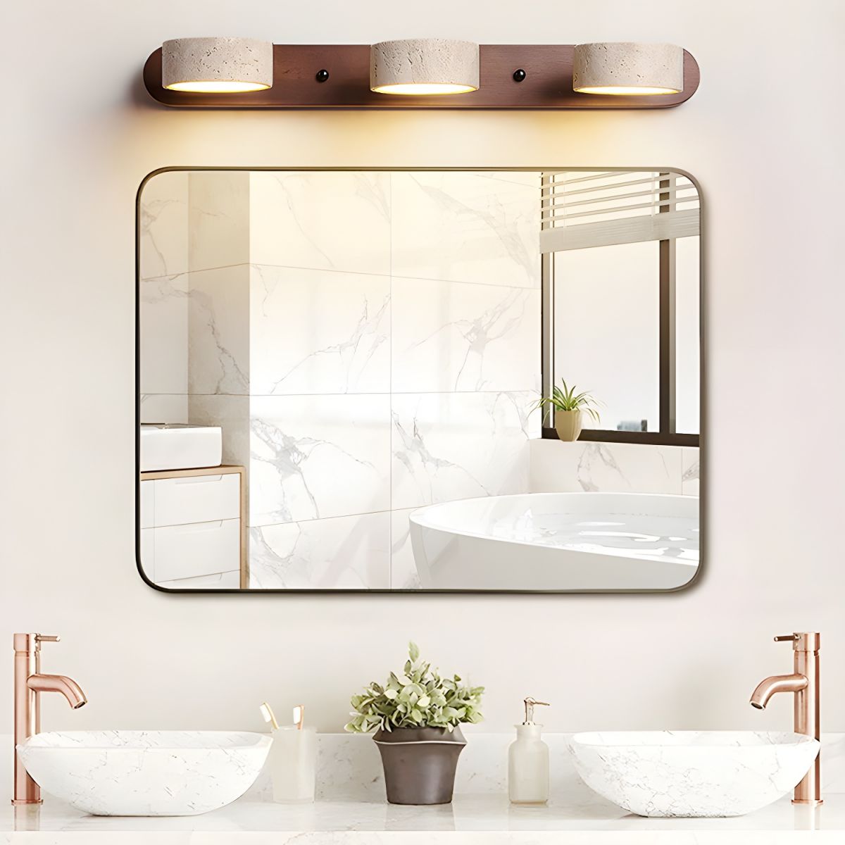 Camilla Travertine Duo Wall Light