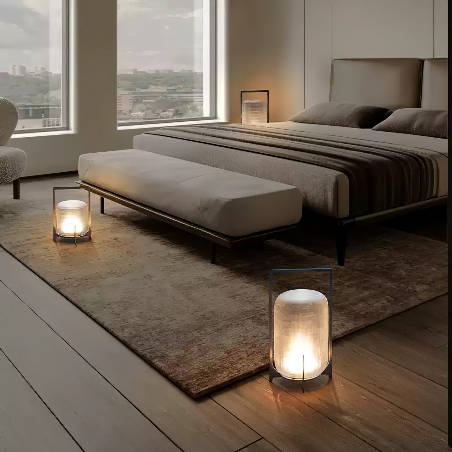 Steel Twilight Lantern Table Light