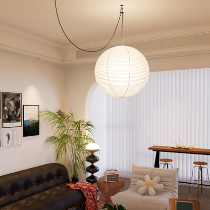 Akari A Pendant Swag Light (black plug wire)