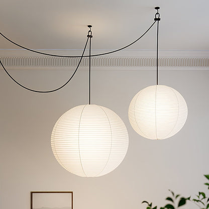 Akari A Pendant Swag Light (black plug wire)