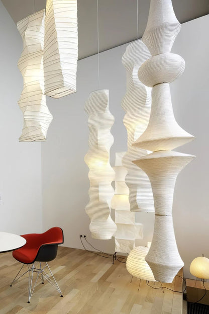 Washi Paper E Pendant Swag Light