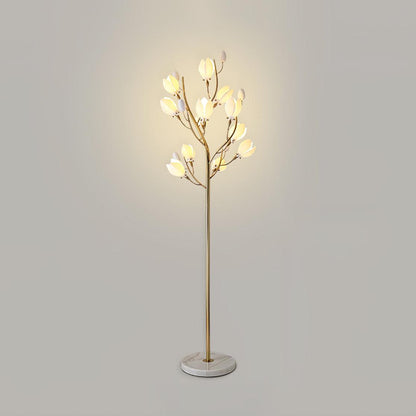 Porcelain Magnolia Floor Lamp